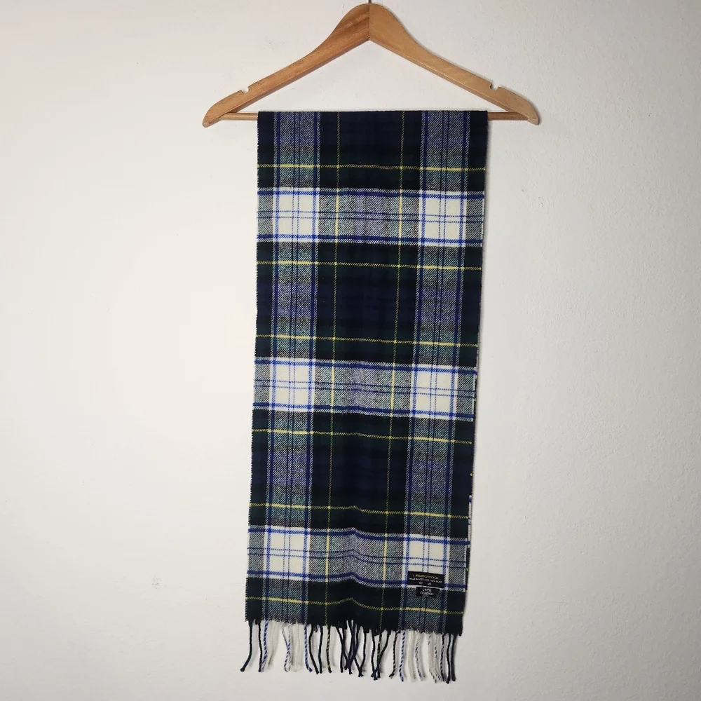 Dress Gordon Green Plaid 100% Wool Scotland Scarf Tartan